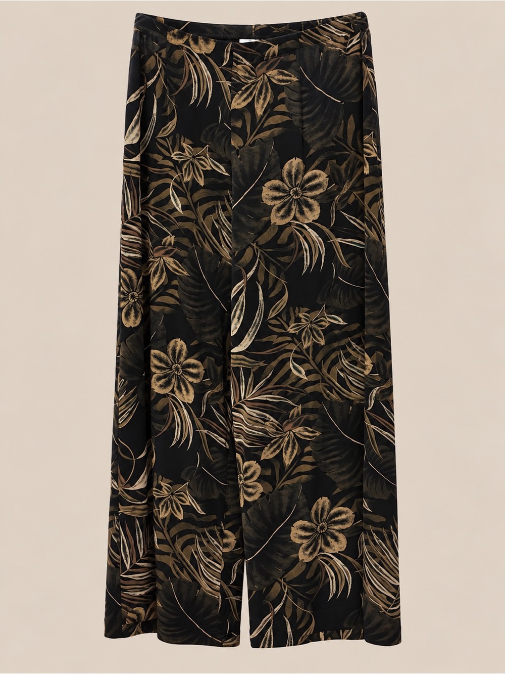 Chico's Black Maxi Skirt with Brown Floral Print